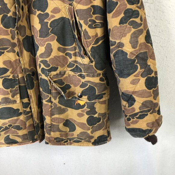 Reversible Hunting Jacket Mens Large Camo Blaze Orange Quilted Pockets Insulated - Picture 8 of 16